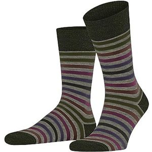 FALKE Heren Sokken Tinted Stripe M SO Wol Katoen Gedessineerd 1 Paar, Groen (Moon Mist 7765), 39-42