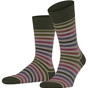 FALKE Heren Sokken Tinted Stripe M SO Wol Katoen Gedessineerd 1 Paar, Groen (Moon Mist 7765), 39-42