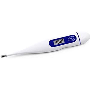 AVO+ Persoonlijke digitale thermometer, gemakkelijk te gebruiken thermometer voor volwassenen, kinderen, baby's en senioren, temperatuurcontrole met alarm op hoge en lage temperatuur, wit