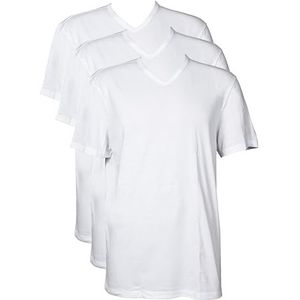 Columbia Heren T-shirt met V-hals en korte mouwen (Pack van 3), Wit, L