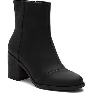 TOMS Evelyn Mid Kalf Laarzen voor dames, Zwart Leer, 38 EU