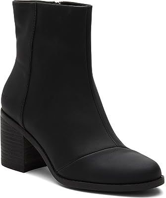 TOMS Evelyn Mid Kalf Laarzen voor dames, Zwart Leer, 38 EU