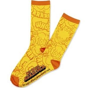 CYP Brands My Hero Academia sokken, halve mouwen, kousen, accessoires, geel, uniseks, maat 36/38, officieel product, Geel, 36 Corto