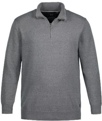 JP1880 - Trui - Grijs Gemêleerd - Katoen - Schipperskraag