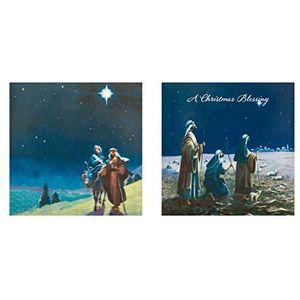 Kerststallen Boxed Charity Kerstkaarten van Keurmerk - 12 kaarten in 2 religieuze ontwerpen