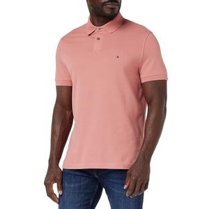 Tommy Hilfiger Herenpoloshirt met korte mouwen, regular fit, knoopsluiting, Roze (Teaberry Blossom), XS