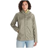 Marmot Women's Wm's PreCip Eco Jacket, Waterproof Jacket, Lightweight Hooded Rain Jacket, Windproof Raincoat, Breathable Windbreaker, Ideal for Running and Hiking, Vetiver, XXL