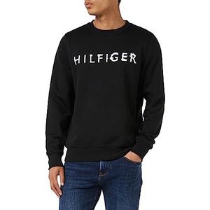 Tommy Hilfiger Heren Hilfiger Inkt Crewneck Sweatshirts, Zwart, XS, Zwart, XS