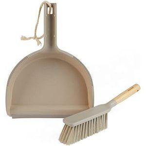 Salter LASAL71427WEU7 Warm Harmony Dustpan And Brush Set, FSC Bamboo Handle, Recycled Plastic, Slim Brush Head For reaching Corners, Cleaning Hard Floors, Wood/Tile/Laminate & Carpets