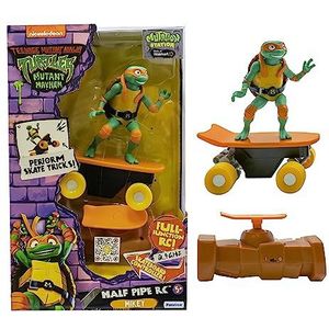 Teenage Mutant Ninja Turtles - Ninja Turtle - Ninja Turtle Figuur - Ninja schildpad Michelangelo geïnspireerd op de film Ninja Turtles: Teenage Years, op afstand bestuurbaar skateboard met