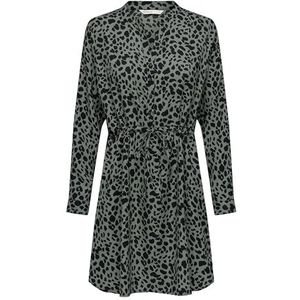 ONLY - Blousejurk - Zwart - ONLCory - Dierenprint - Knoopsluiting