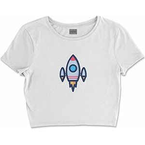 Bona Basics, Digitale print, basic T-shirt voor dames, 100% katoen, wit, casual, bovenstuk voor dames, maat: L, Wit