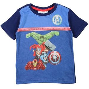 Avengers, T-shirt, jongens, meisjes, (2 tot 10 jaar), poloshirt, tanktop, overhemd, bedrukt, kleding, uniseks, kinderen, sport, ademend, model AVE36-0707 S2-6A, Marineblauw, 6 Jaar