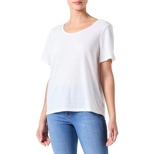 PIECES Dames Pcsylvie Ss Linen Top Noos Bc T-shirt, wit (bright white), L