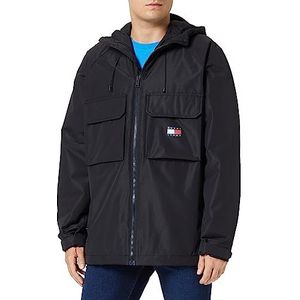 Tommy Jeans TJM Fleece Gevoerde Shell Jacket Gewatteerde Heren, Zwart, XL