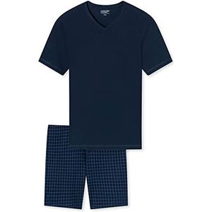 Uncover by Schiesser Herenset, shirt en broek, nachtkleding, pyjama, kort, nachtblauw, 52
