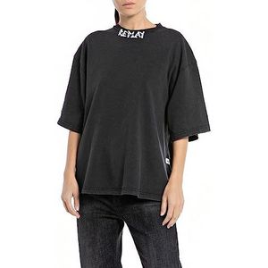 Replay Oversized sweatshirt voor dames, 099, blackboard, XL