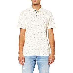 TOM TAILOR Uomini Poloshirt met patroon 1028250, 27515 - Off White Scattered Design, S