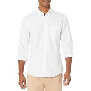 Amazon Essentials Slim-fit lange mouwen Solid Pocket Oxford Shirt Knop, Wit, US S (EU S)