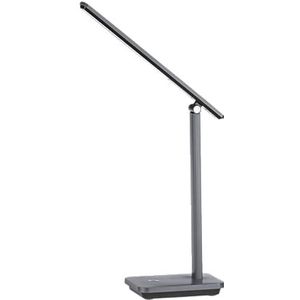 EGLO Iniesta Draadloze led-tafellamp, dimbaar, touchscreen, tafellamp voor bureau, oplaadbaar, USB, kunststof, grijs en zwart, warm wit, koud