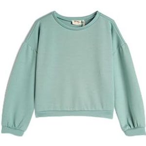 Koton Girls's Basic Crew Neck Long Sleeve Sweatshirt, blauw (634), 6-7 jaar
