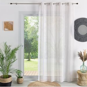 HomeMaison.com Voile van tamine – geborduurd gordijn – verduisterend gordijn – wit gordijn – gordijn 140 x 240 cm