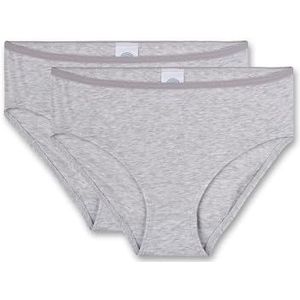 Sanetta Rioslip voor meisjes (dubbelpak) wit | Hoogwaardige en duurzame onderbroek voor meisjes van katoen. Inhoud: set van 2 ondergoed voor meisjes, grijs, 128 cm