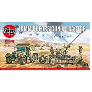 Airfix Vintage Classics Set - A02314V Bofors 40 mm pistool en tractor - Plastic modelmotorvoertuigkits voor volwassenen en kinderen vanaf 8 jaar, set bevat 107 stuks, sprues en stickers - Modelvoertuigset op schaal 1:76