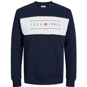 JACK & JONES Heren Jjelliot Block Sweat Crew Neck Pullover, navy blazer, L