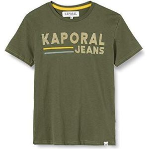 Kaporal T-shirt met opschrift Jeans gestreept van 100% katoen, rechte snit - Ezio - jongens - groen - 12 ans