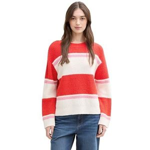 TOM TAILOR - Damestrui - Wit Rood Roze Streep - Model 37179