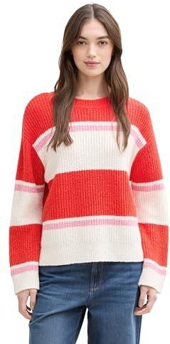 TOM TAILOR - Damestrui - Wit Rood Roze Streep - Model 37179