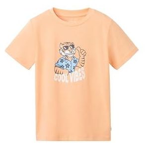 TOM TAILOR T-shirt voor jongens met print, 35296 - Shiny Apricot Orange, 92/98 cm