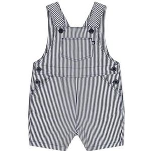 Petit Bateau Korte tuinbroek voor babyjongens, Blauw/Wit, 3 Maanden