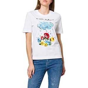 Love Moschino Dames Katoen Jersey Multicolor Flowers Print T-Shirt