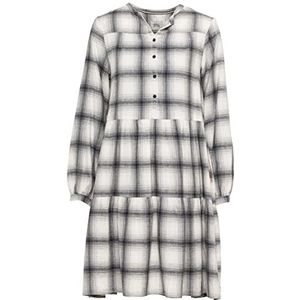 camel active Flanellen damesjurk van katoen, grijs-wit, XL
