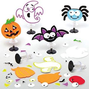 Baker Ross AX223 Halloween Spring Speeltje - Pack Van 8, Klein Knallend Speelgoedambacht Met Leuke Enge Karakters, Foam Kunst Speelgoed Stickers