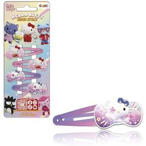 CRAZE Hello Kitty haarclip, 4 x Hello Kitty haarspelden, haarspelden voor meisjes, 2 verschillende designs (elk 2 stuks), kleurrijke clips