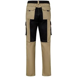 VELILLA 103020B; broek tweekleurig meerdere zakken; beige zand en zwart; maat 44