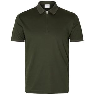 Selected Fave Korte Mouw Poloshirt Groen M Man