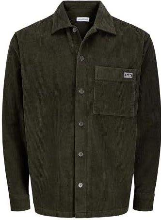 JACK & JONES - Overhemd - Donkergroen - Comfort Fit - Corduroy