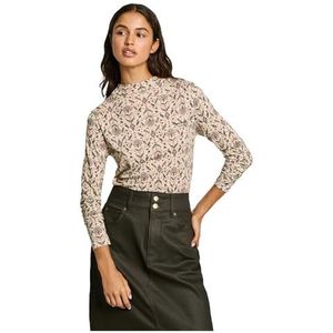 Pepe Jeans Dames Eurice, T-shirt, Beige, M, Beige (Ecru Wit), M