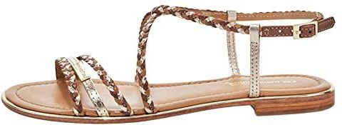 Les Tropéziennes - Platte Sandalen - Suède en Metallic Leer - Natuurlijke Kleuren