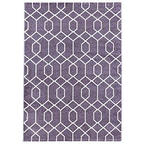 Muratap Sweden Design tapijt, paars - laagpolig boho-tapijt, Scandinavisch, modern design, artistieke stijl, tapijt, woonkamer, slaapkamer - afmetingen: 80x150 cm