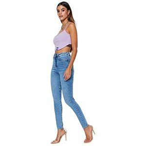 Trendyol Vrouwen hoge taille skinny fit skinny jeans, blauw,38, Blauw, 64
