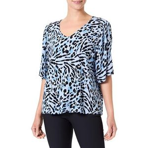 ICHI IHMARRAKECH AOP SS9 damesblouse, 201893/Little Boy Blue Leo Print, L, 201893/Little Boy Blue Leo Print, L