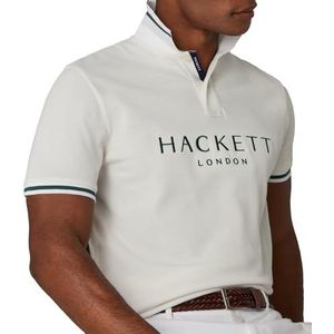 Hackett London Heren gebreide nylon gilet polo, wit (wit), M, Wit (wit), M
