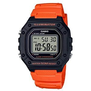 Casio Heren Digitale Quartz Horloge met hars riem W-218H-4B2VCF