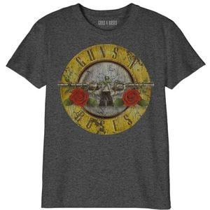 cotton division Unisex T-shirt voor kinderen, Guns N' Roses ""Logo"", referentie: BOGUNSRTS003, antraciet gemêleerd, maat 14 jaar, antraciet gemêleerd., 14 Jaren