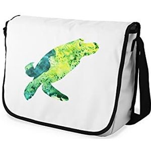 Bonamaison Digitaal bedrukte Messenger schooltas met zwarte riem voor meisjes en jongens, boodschappentassen voor scholieren, schoudertassen, grootte: 29x36 cm